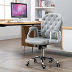 Vinsetto Vanity Middle Back Office Chair Tufted Backrest Swivel Rolling Wheels Task Chair with Height Adjustable Armrests