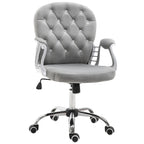 Vinsetto Vanity Middle Back Office Chair Tufted Backrest Swivel Rolling Wheels Task Chair with Height Adjustable Armrests