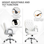 Vinsetto Vanity Middle Back Office Chair Tufted Backrest Swivel Rolling Wheels Task Chair with Height Adjustable Armrests