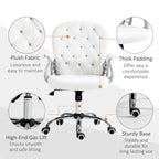 Vinsetto Vanity Middle Back Office Chair Tufted Backrest Swivel Rolling Wheels Task Chair with Height Adjustable Armrests