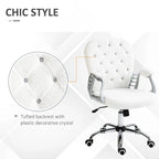 Vinsetto Vanity Middle Back Office Chair Tufted Backrest Swivel Rolling Wheels Task Chair with Height Adjustable Armrests