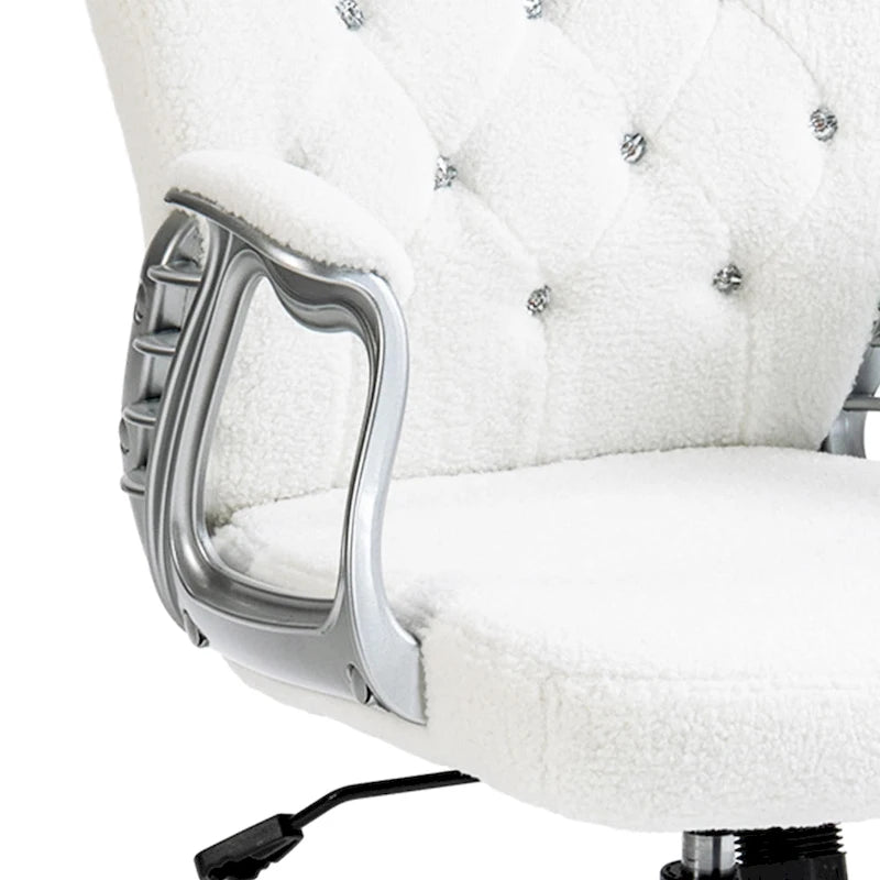 Vinsetto Vanity Middle Back Office Chair Tufted Backrest Swivel Rolling Wheels Task Chair with Height Adjustable Armrests