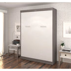 Bestar Nebula Full Murphy Bed with Storage, Wall Bed for Guest Room