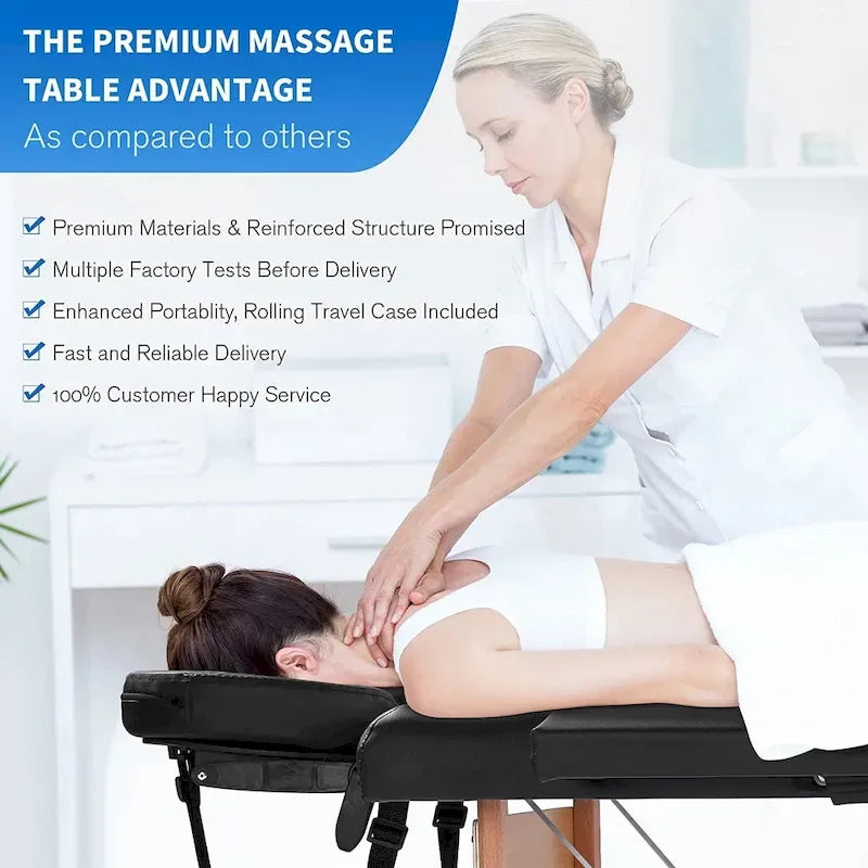 Massage Table 84 Inches Long Portable with Carry Case Table