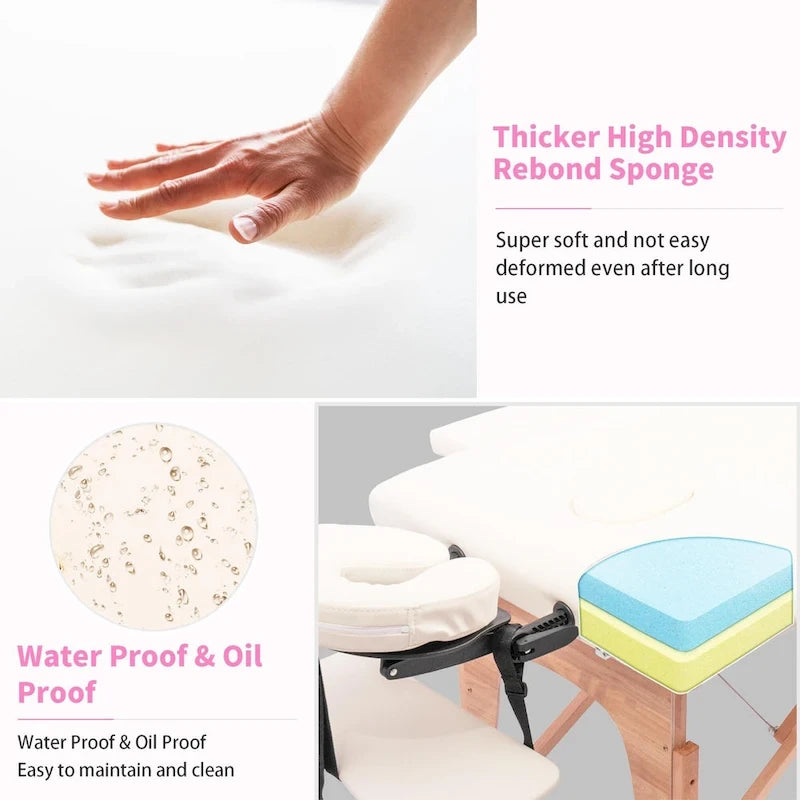 Massage Table 84 Inches Long Portable with Carry Case Table