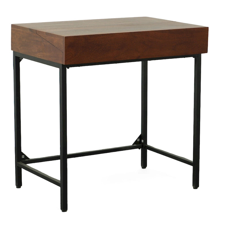 Carolina Living Raleigh Rustic Top Writing Desk - Chestnut/Black