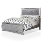 Seleena Glam Silver Wood 5-Piece Tufted Panel Bedroom Set with USB Port by Furniture of America