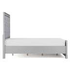 Seleena Glam Silver Wood 5-Piece Tufted Panel Bedroom Set with USB Port by Furniture of America