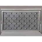 Seleena Glam Silver Wood 5-Piece Tufted Panel Bedroom Set with USB Port by Furniture of America