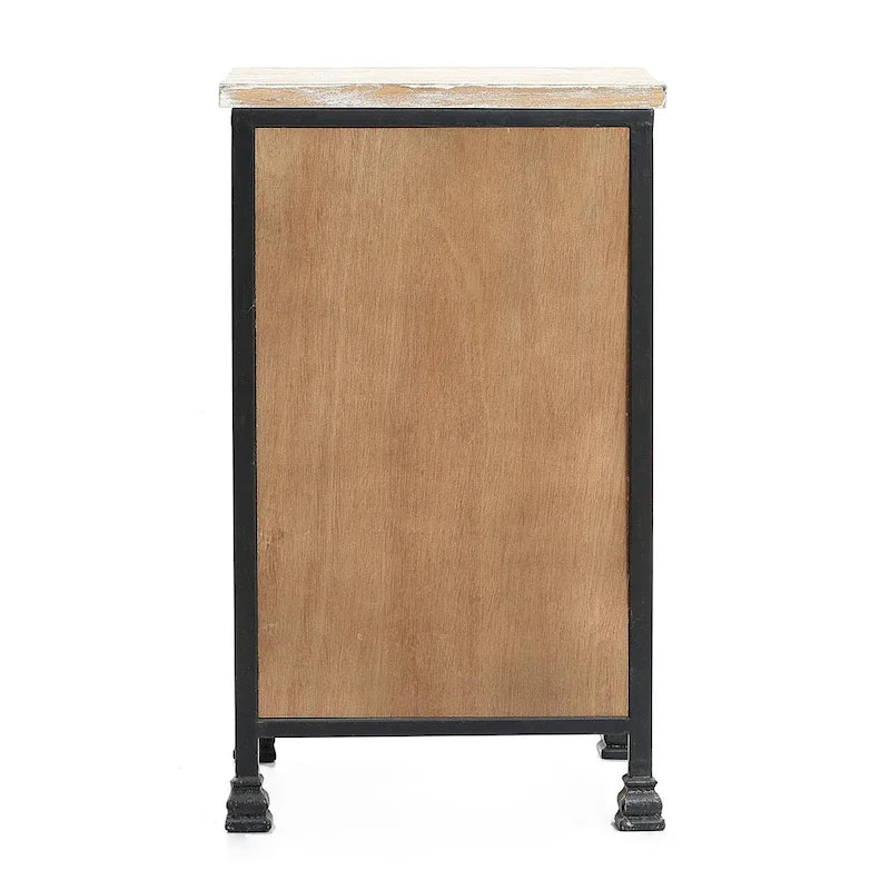 Rustic Nightstand with Drawer and 1-Door Cabinet