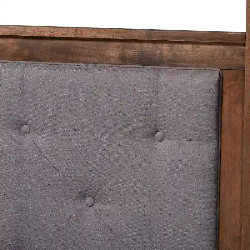 Carbon Loft Osoba Modern and Contemporary Platform Canopy Bed-Grey/Walnut Brown