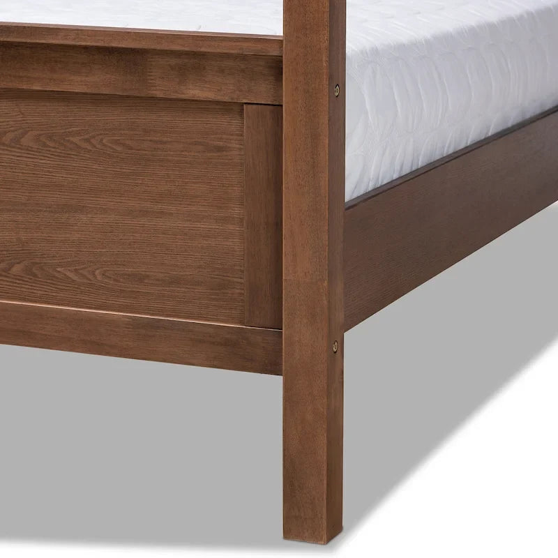 Carbon Loft Osoba Modern and Contemporary Platform Canopy Bed-Grey/Walnut Brown