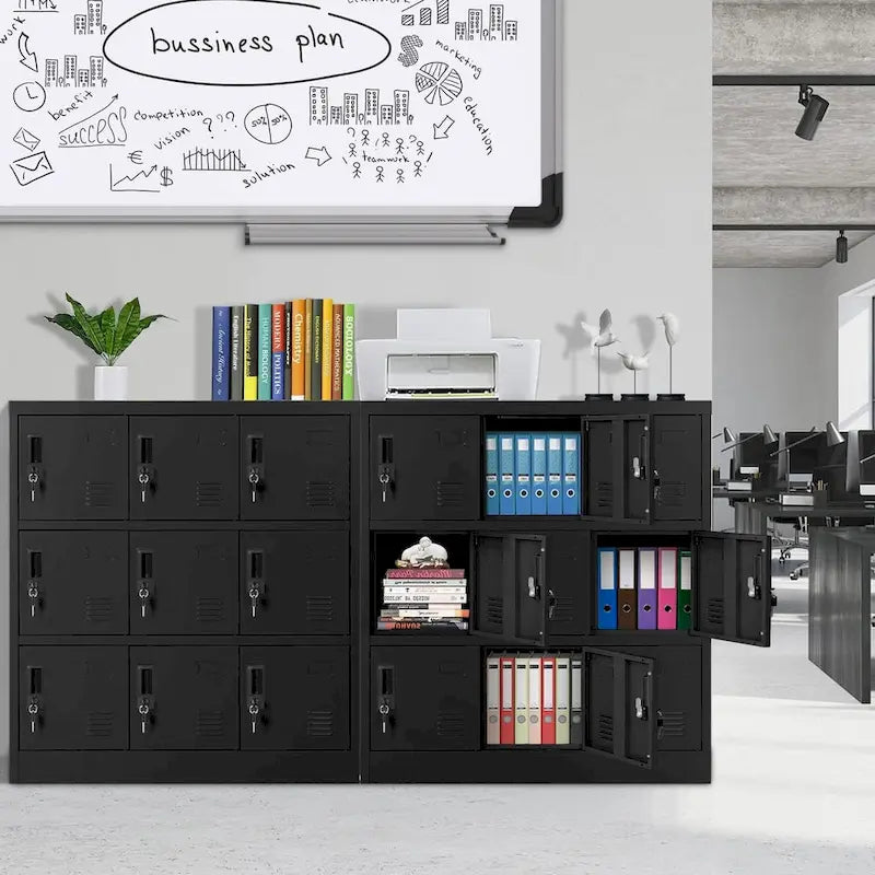 9 Doors Metal Lockers Storage Cabinet for School Office Gym