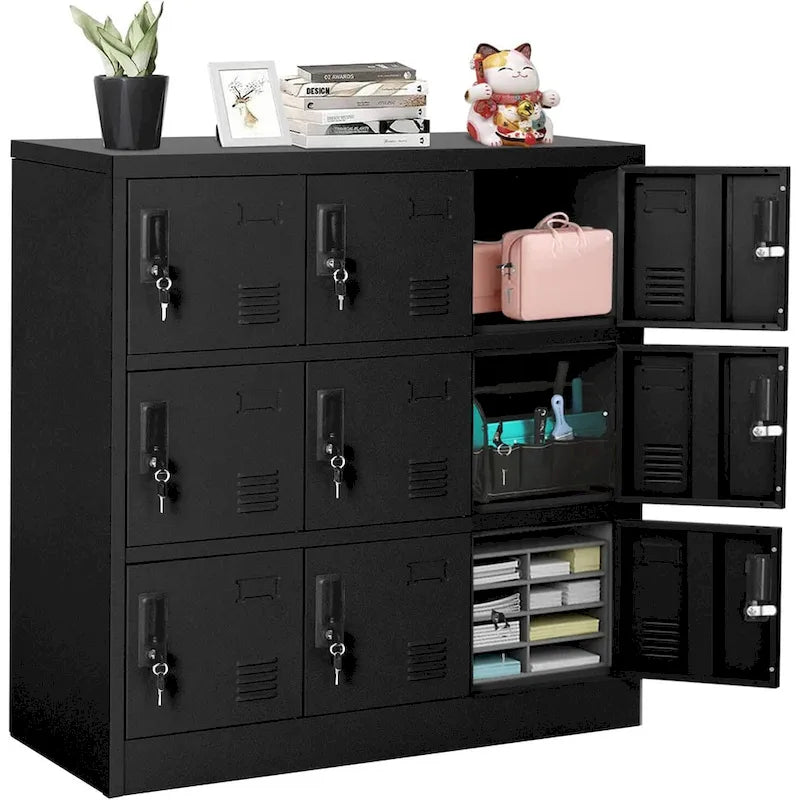9 Doors Metal Lockers Storage Cabinet for School Office Gym