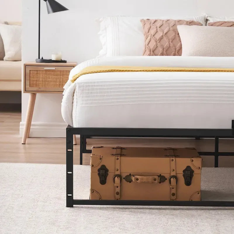 14 inch Metal Bed Platform Frame with 3 in 1 Steel Support