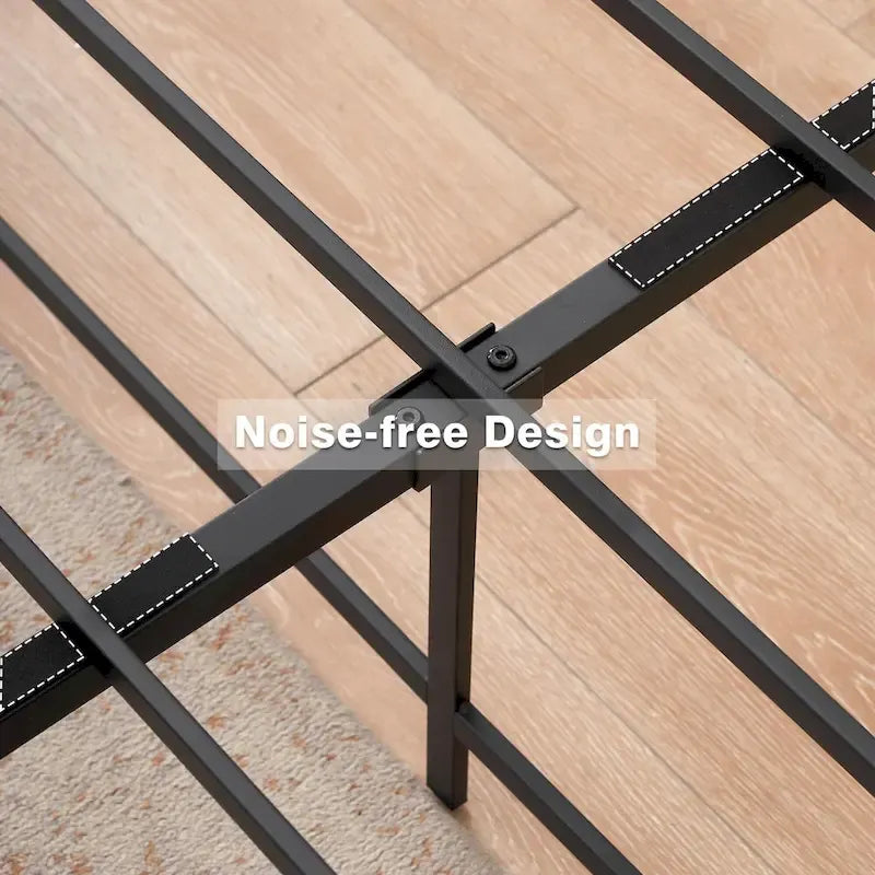 14 inch Metal Bed Platform Frame with 3 in 1 Steel Support