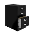 Space Solutions 22 Deep 2-drawer Metal File Cabinet, Black