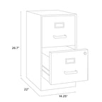 Space Solutions 22 Deep 2-drawer Metal File Cabinet, Black