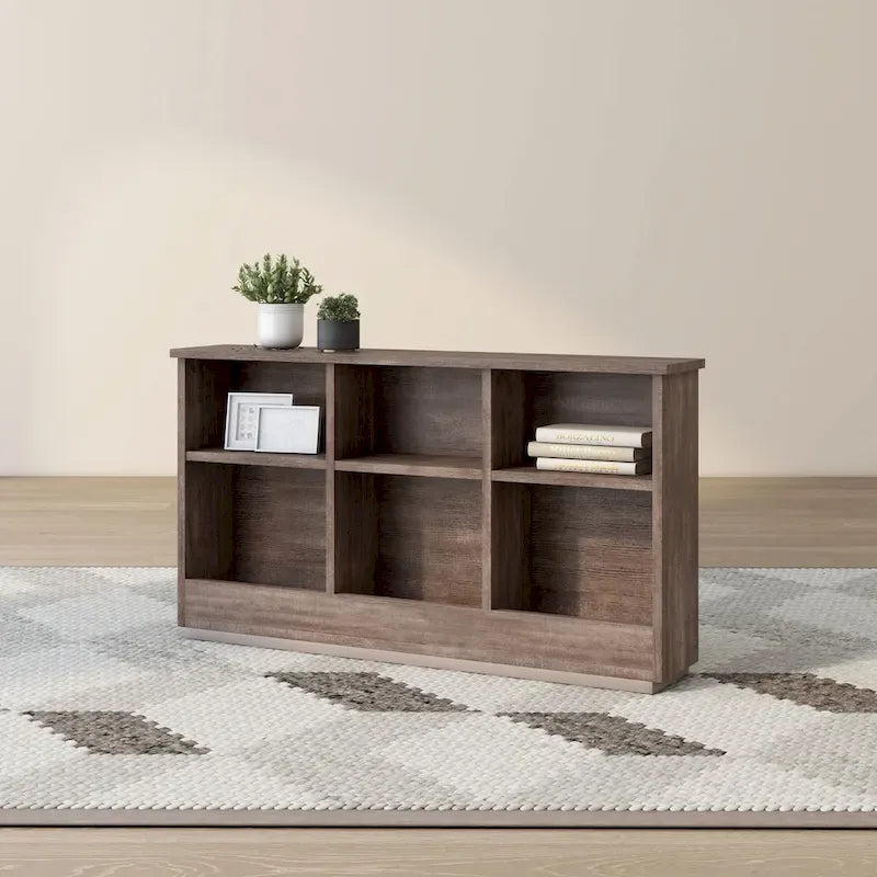 DH BASIC Transitional 6-Shelf Bookcase Headboard by Denhour