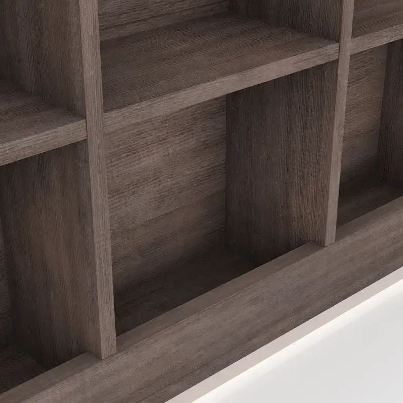 DH BASIC Transitional 6-Shelf Bookcase Headboard by Denhour