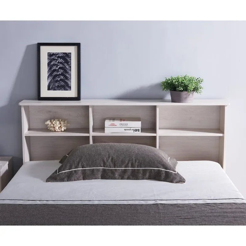 DH BASIC Transitional 6-Shelf Bookcase Headboard by Denhour