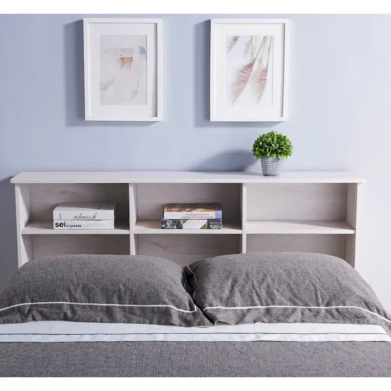 DH BASIC Transitional 6-Shelf Bookcase Headboard by Denhour