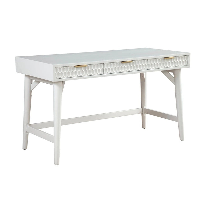 Origins by Alpine White Pearl Large Desk, White