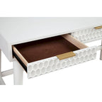 Origins by Alpine White Pearl Large Desk, White