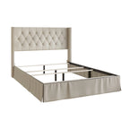 Billy Upholstered Panel Bed with 2 Nightstand