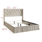 Billy Upholstered Panel Bed with 2 Nightstand