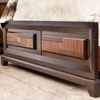 Furniture of America Wigh Rustic Walnut Solid Wood Panel Bed