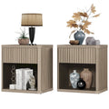 SICOTAS Set of 2 Nightstand with 1 Drawer and Open Storage