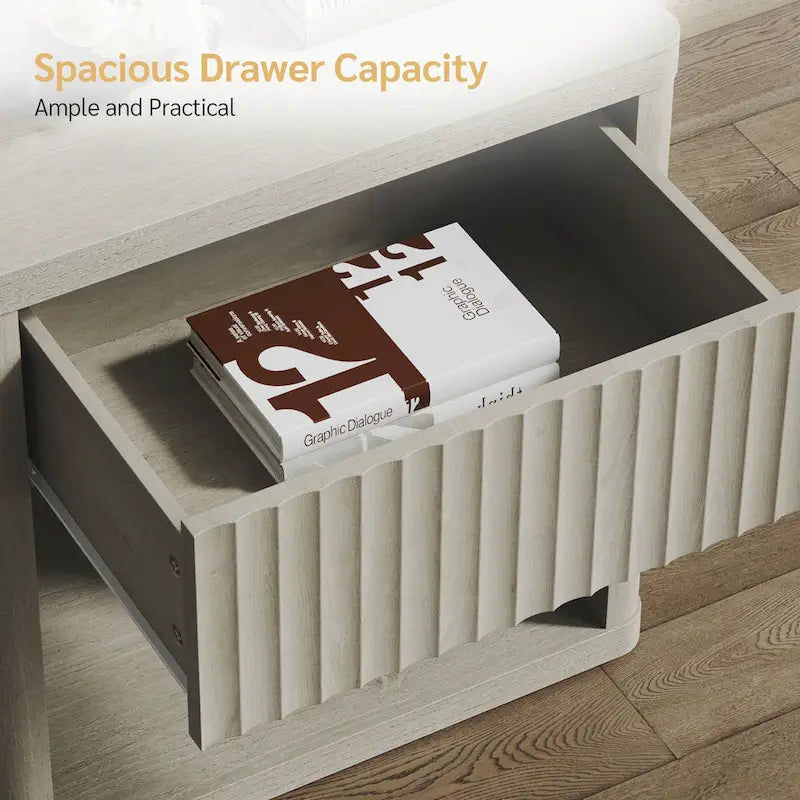 SICOTAS Set of 2 Nightstand with 1 Drawer and Open Storage