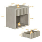 SICOTAS Set of 2 Nightstand with 1 Drawer and Open Storage