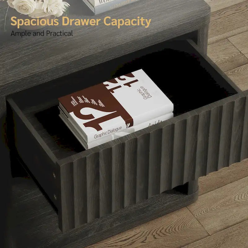 SICOTAS Set of 2 Nightstand with 1 Drawer and Open Storage