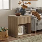 SICOTAS Set of 2 Nightstand with 1 Drawer and Open Storage