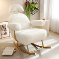 Modern Sherpa Fabric Nursery Rocking Chair