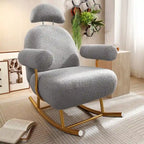 Modern Sherpa Fabric Nursery Rocking Chair