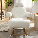Modern Sherpa Fabric Nursery Rocking Chair