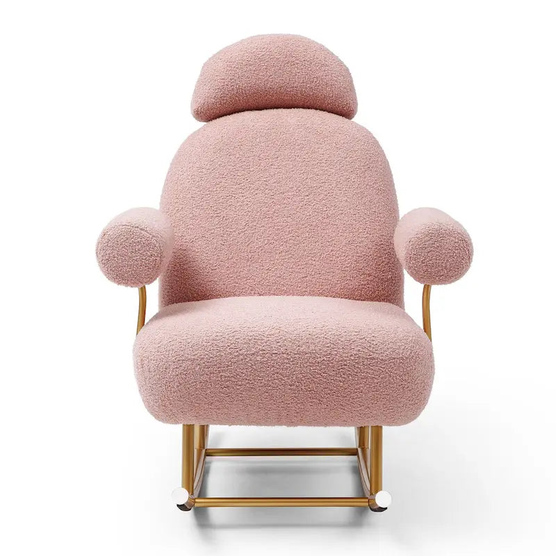 Modern Sherpa Fabric Nursery Rocking Chair