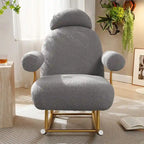 Modern Sherpa Fabric Nursery Rocking Chair