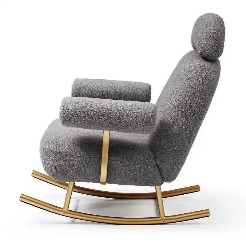 Modern Sherpa Fabric Nursery Rocking Chair