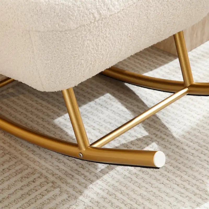 Modern Sherpa Fabric Nursery Rocking Chair