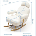 Modern Sherpa Fabric Nursery Rocking Chair