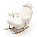 Modern Sherpa Fabric Nursery Rocking Chair