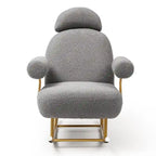 Modern Sherpa Fabric Nursery Rocking Chair