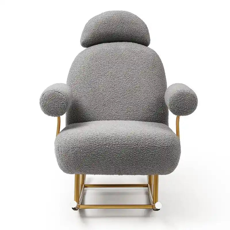 Modern Sherpa Fabric Nursery Rocking Chair