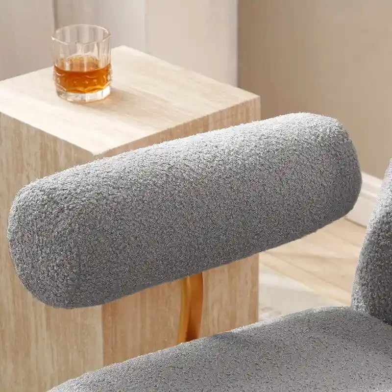 Modern Sherpa Fabric Nursery Rocking Chair