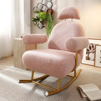 Modern Sherpa Fabric Nursery Rocking Chair