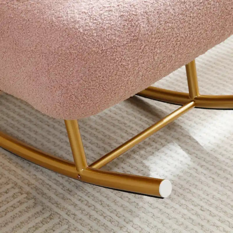 Modern Sherpa Fabric Nursery Rocking Chair